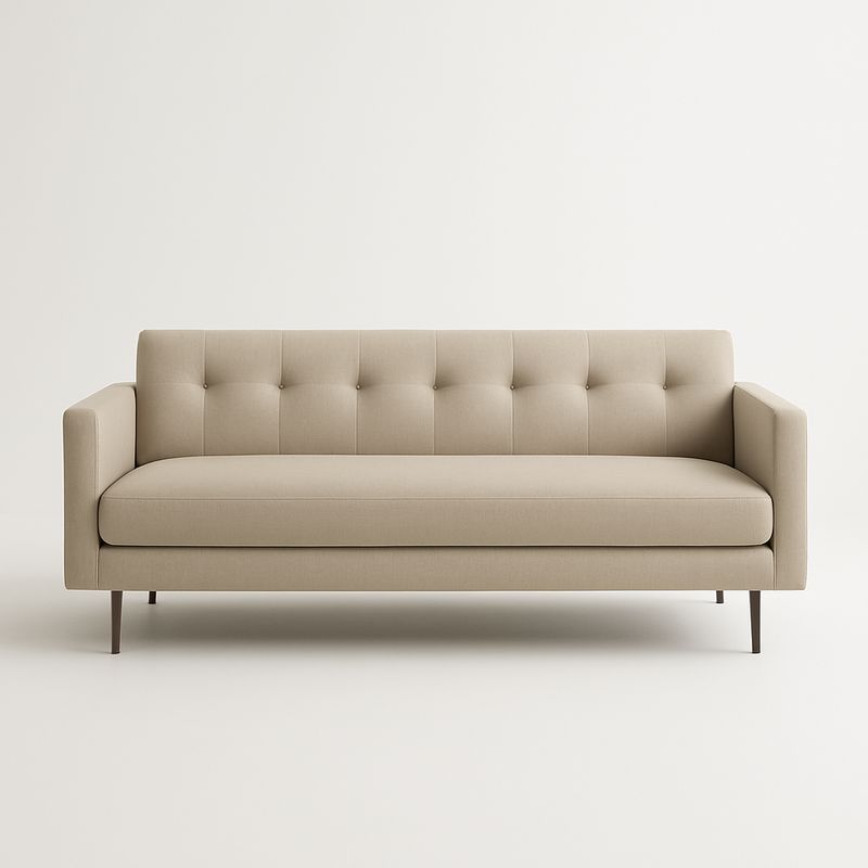 Sofa beżowa z tkaniny poliestrowej 210 cm
