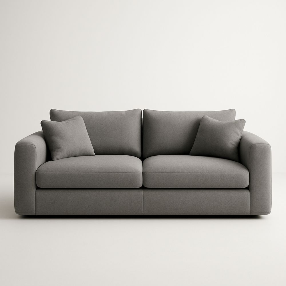 Sofa trzyosobowa z poliestru szara 220x90x75 cm