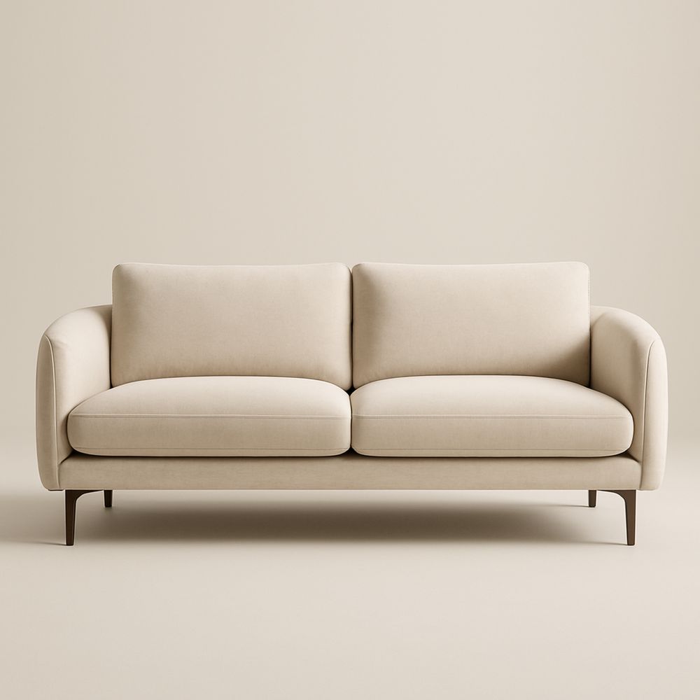 Sofa 2-osobowa poliester kremowy 200x90x85