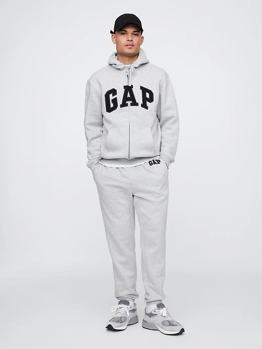 Unisex Relaxed Logo Print Zip Hoodie