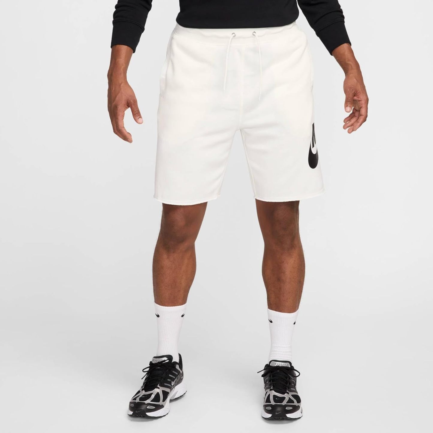 Nithtke Club French Terry Alumni FQ4950-133 Men's Shorts, Sail/Black, XL