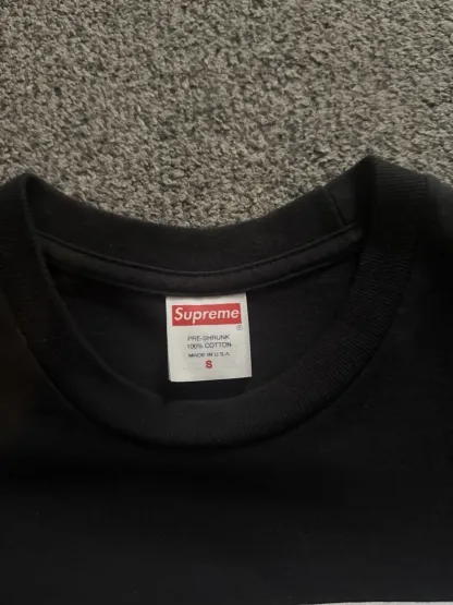 Supreme Logo Graphic Print Men's Black Short Sleeve T-Shirt NBA YOUNGBOY COLLAB