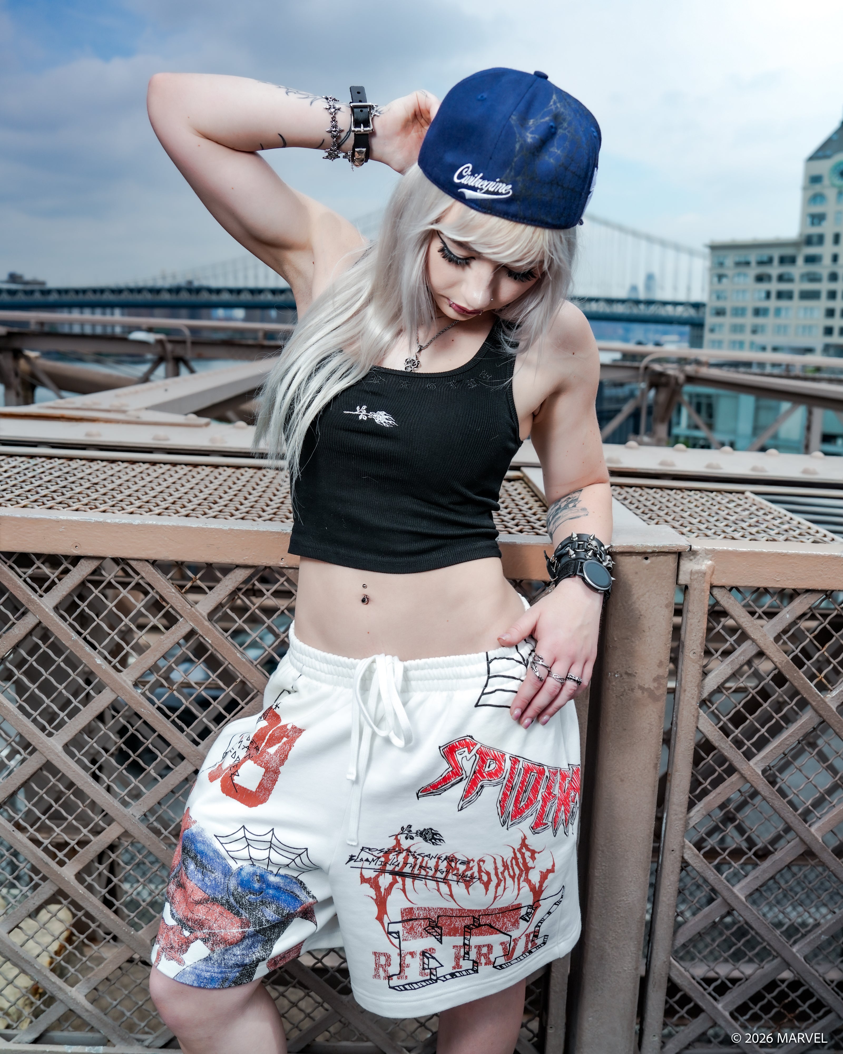 Team Spidey Thorns Baggy Shorts in Butter