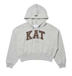 Size XS GthtAP x Katseye Yoonchae Grey Leopard Print Full Zip Up Hoodie NEW IN HAND