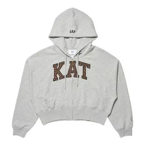 Size XS GthtAP x Katseye Yoonchae Grey Leopard Print Full Zip Up Hoodie NEW IN HAND
