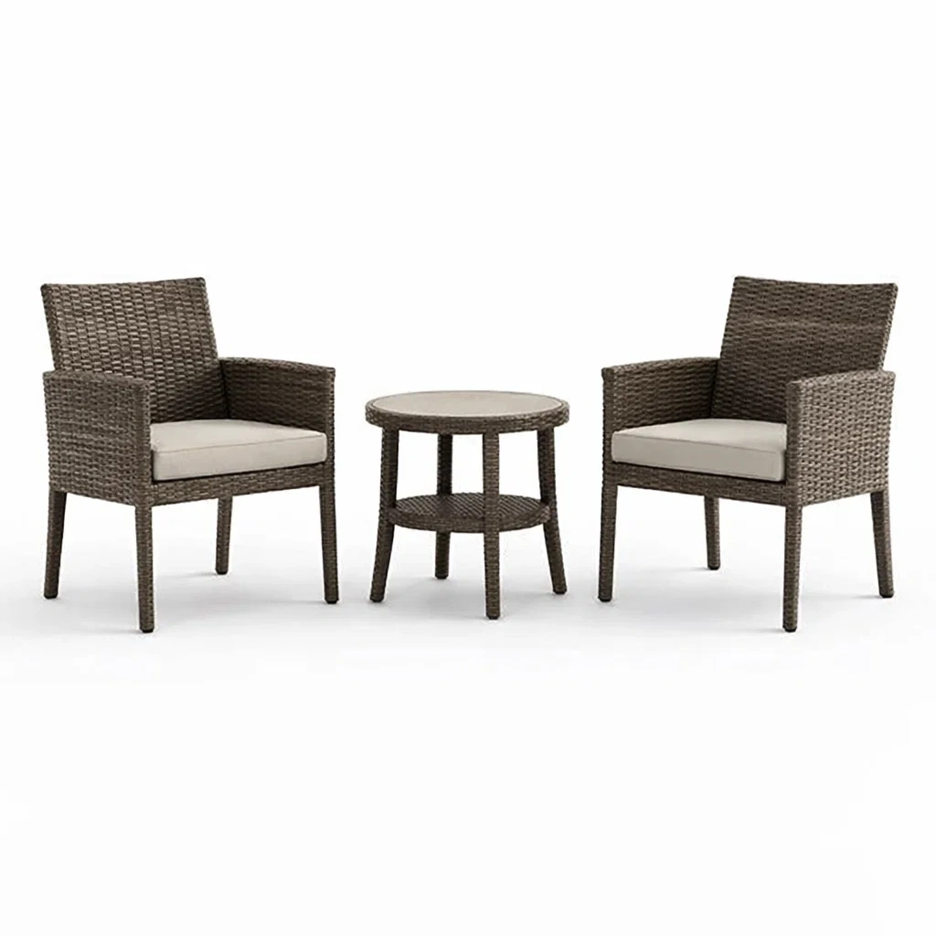 Loungemöbel-Set aus polyrattan braun mit tisch und kissen-nestzenora