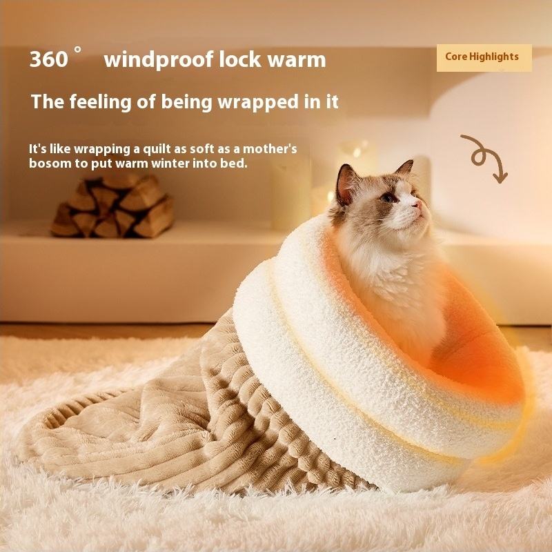 Warm cat bed sleeping bag