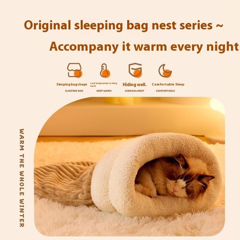 Warm cat bed sleeping bag