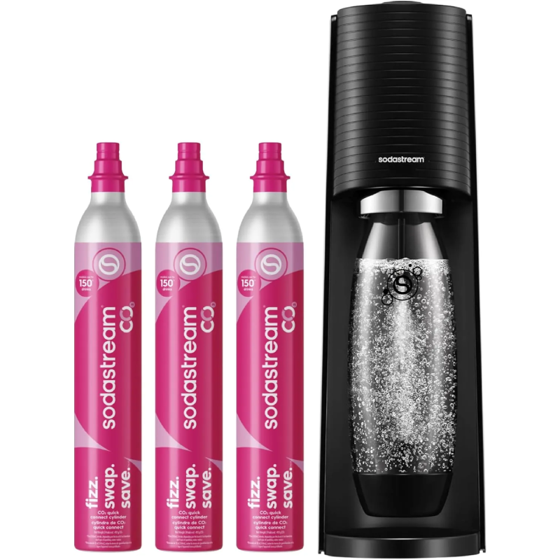 ⚡ [Flash Sale] SodaStream Terra Sparkling Water Maker Bundle with 3 x 60L Quick Connect CO2 Cylinders
