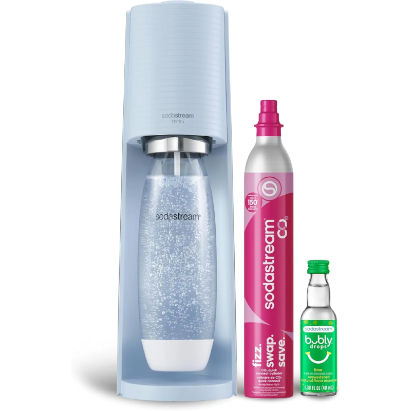 ⚡ [Flash Sale] SodaStream Terra Sparkling Water Maker Bundle with 3 x 60L Quick Connect CO2 Cylinders