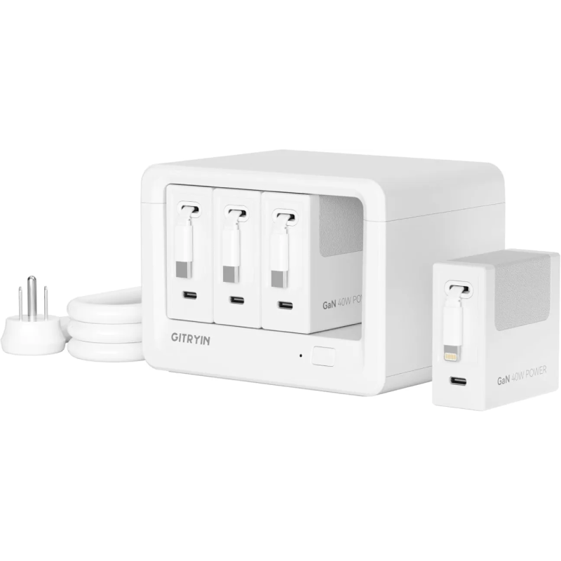 🎁 FLASH SALE-Gitryin 160W Modular Charging Station with Retractable USB-C Cables ✨ Save Big Today!