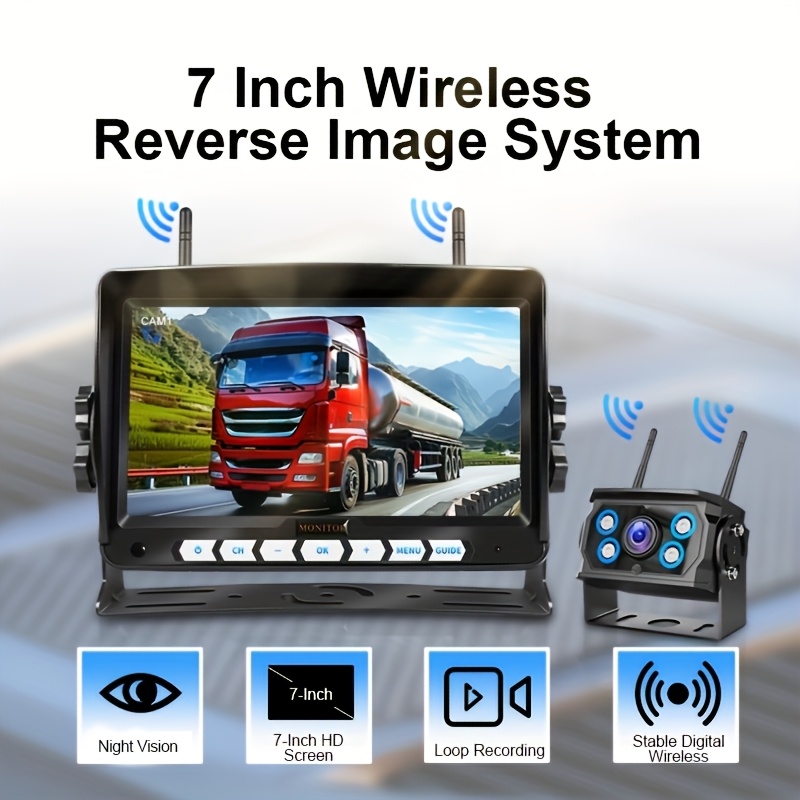 7-Inch Wireless Display Screen with Backup Camera system