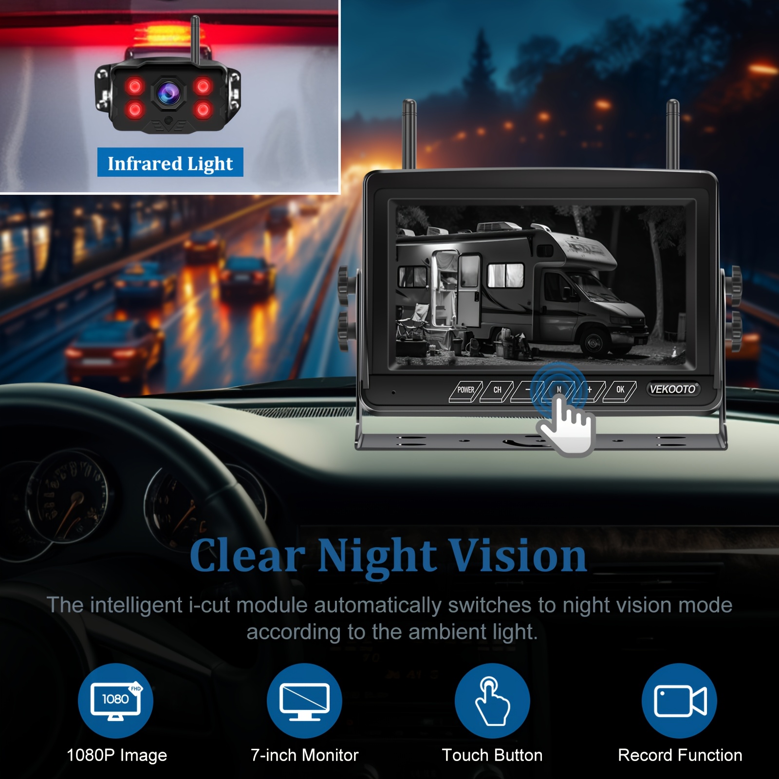 Magnetic Solar Wireless Backup Camera 