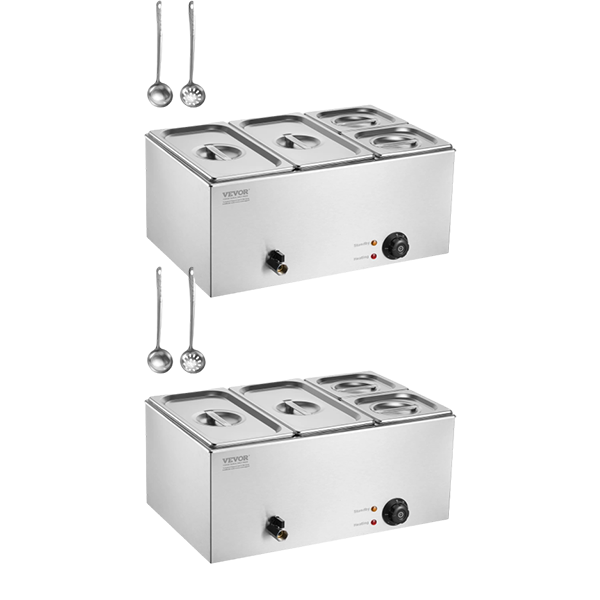 💥 Special Offers⚡Commercial Food Warmer — 1500W Stainless Steel Steam Table with Lid 🍲