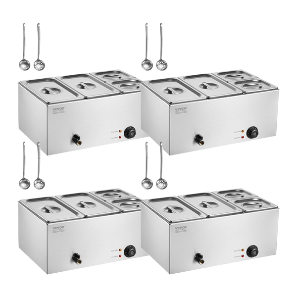 💥 Special Offers⚡Commercial Food Warmer — 1500W Stainless Steel Steam Table with Lid 🍲