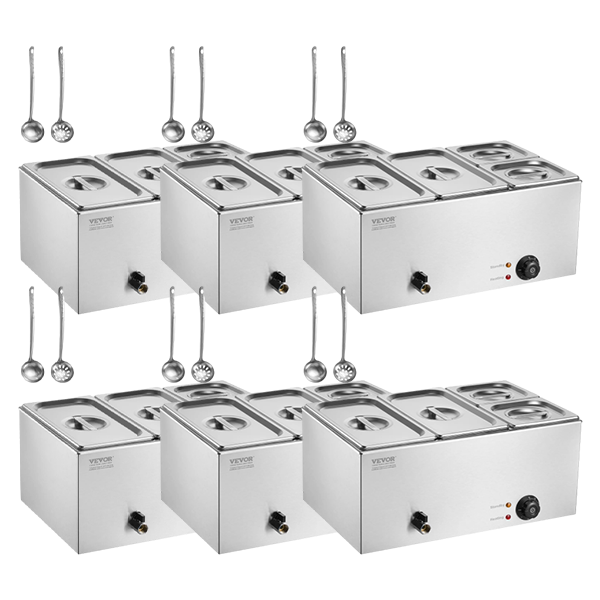 💥 Special Offers⚡Commercial Food Warmer — 1500W Stainless Steel Steam Table with Lid 🍲
