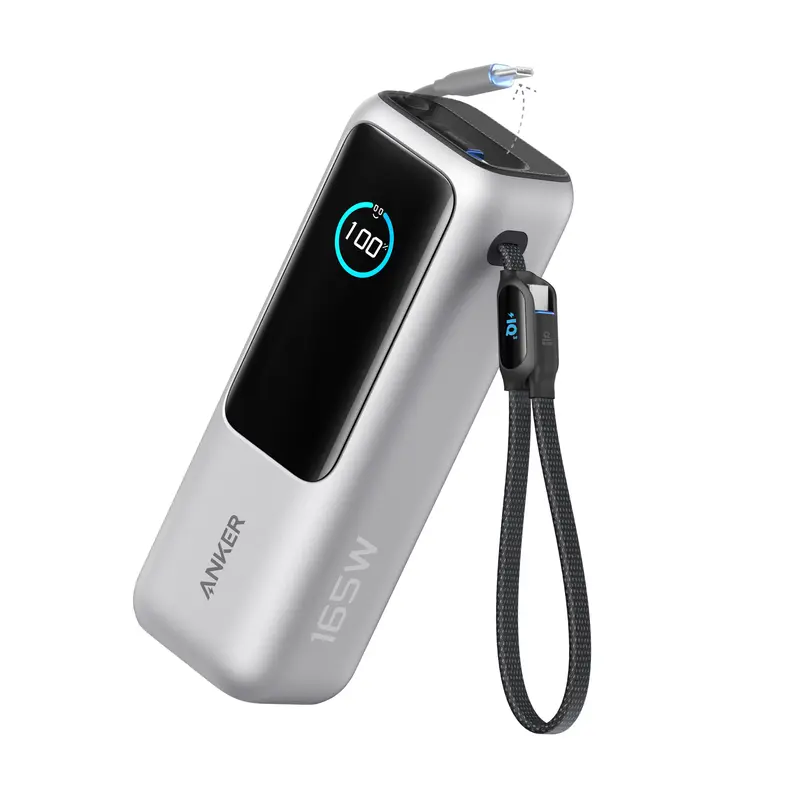 【PRICE SLASH】 Portable Laptop Power Bank with Built-In Cables, 25,000mAh High-Capacity Battery, Fast Charging for 4 Devices, Ideal for Office and Trips, Compatible with iPhone 17/16, MacBook, Galaxy, and More