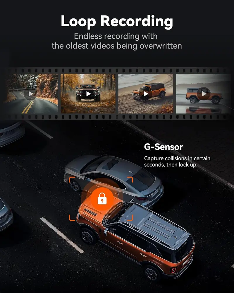 【Price Slash】WOLFBOX G840S 12" 4K Mirror Dash Cam with 5.8GHz WiFi & GPS Tracking, Dual Cameras, Night Vision, 32GB Card, 170° Front & 140° Rear Lenses, 24-Hour Parking Monitor, TikTokShopHolidayHaul - Automotive Video Recorder