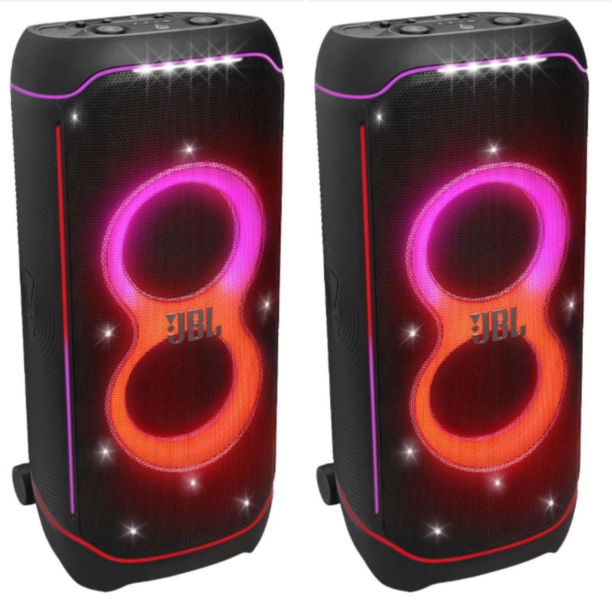 Partybox Ultimate - Multi Purpose Party Speaker, with Wi-fi & Bluetooth Connectivity, Wireless, Lightshow, IPx4 Slashproof, Dual Mic & Guitar Inputs, Handle & Sturdy Wheels