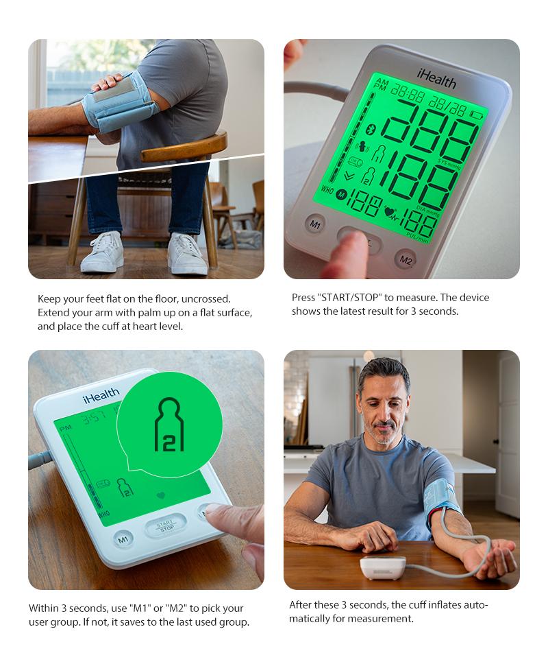iHealth Bluetooth Blood Pressure Monitor HSA or FSA Eligible, with Large Cuff & Color-Coded Display, Dual Users 2*120 Readings, Automatica Upper Arm Blood Pressure Machine with Cloud Storage & Body Movement Detection, Portable Healthcare Kit iHealth Bluetooth Blood Pressure Monitor HSA or FSA Eligible, with Large Cuff & Color-Coded Display, Dual Users 2*120 Readings, Automatica Upper Arm Blood Pressure Machine with Cloud Storage & Body Movement Detection, Portable Healthcare Kit