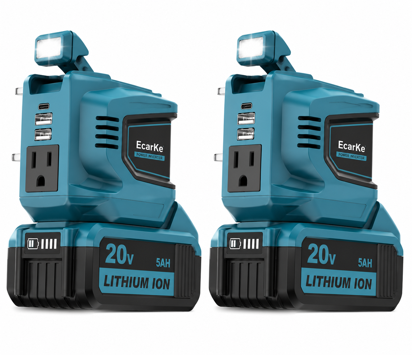 🔥HOT SALE！200W Power Inverter for Dewalt 20V Battery, Portable Power Station Generator with USB-C, AC Outlet & LED Light
