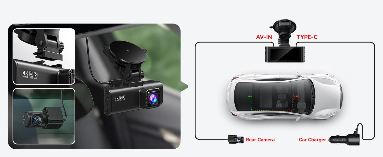 REDTIGER Dash Cam Front Rear, 4K/2.5K Full HD Dash Camera for Cars, Included 32GB Card, Built-in Wi-Fi GPS, 3.16&rdquo; IPS Screen, Night Vision, 170&deg;Wide Angle, WDR, 24H Parking Mode(F7NP) Holiday Haul