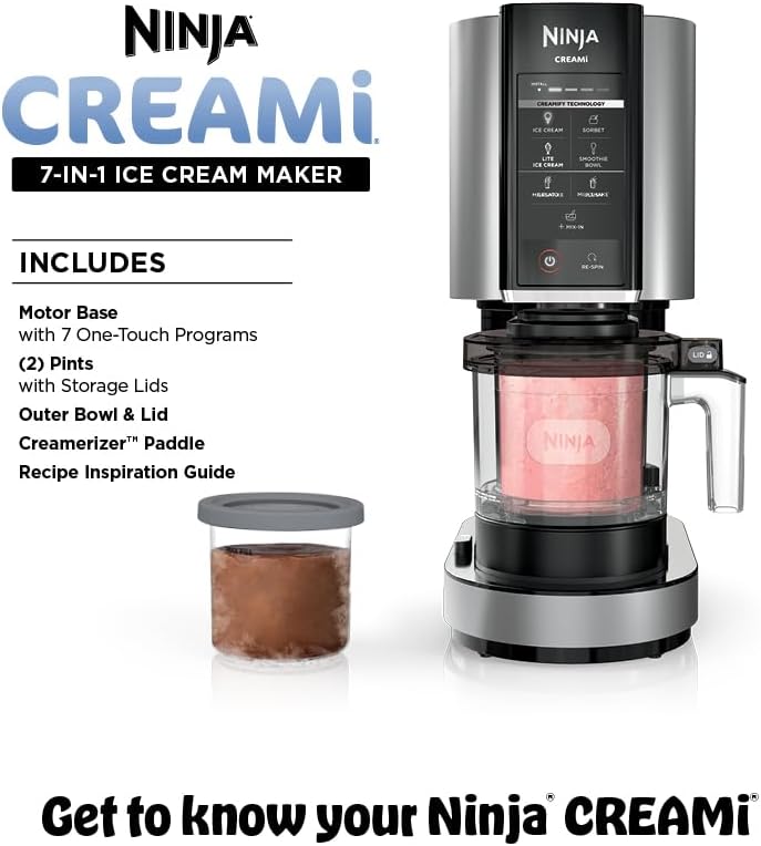 【Double Discount】Ninja CREAMi Scoop & Swirl 13-in-1 Ice Cream Maker, Gelato, Sorbet & Frozen Yogurt Machine, Includes Two 16 oz 2-in-1 Pints
