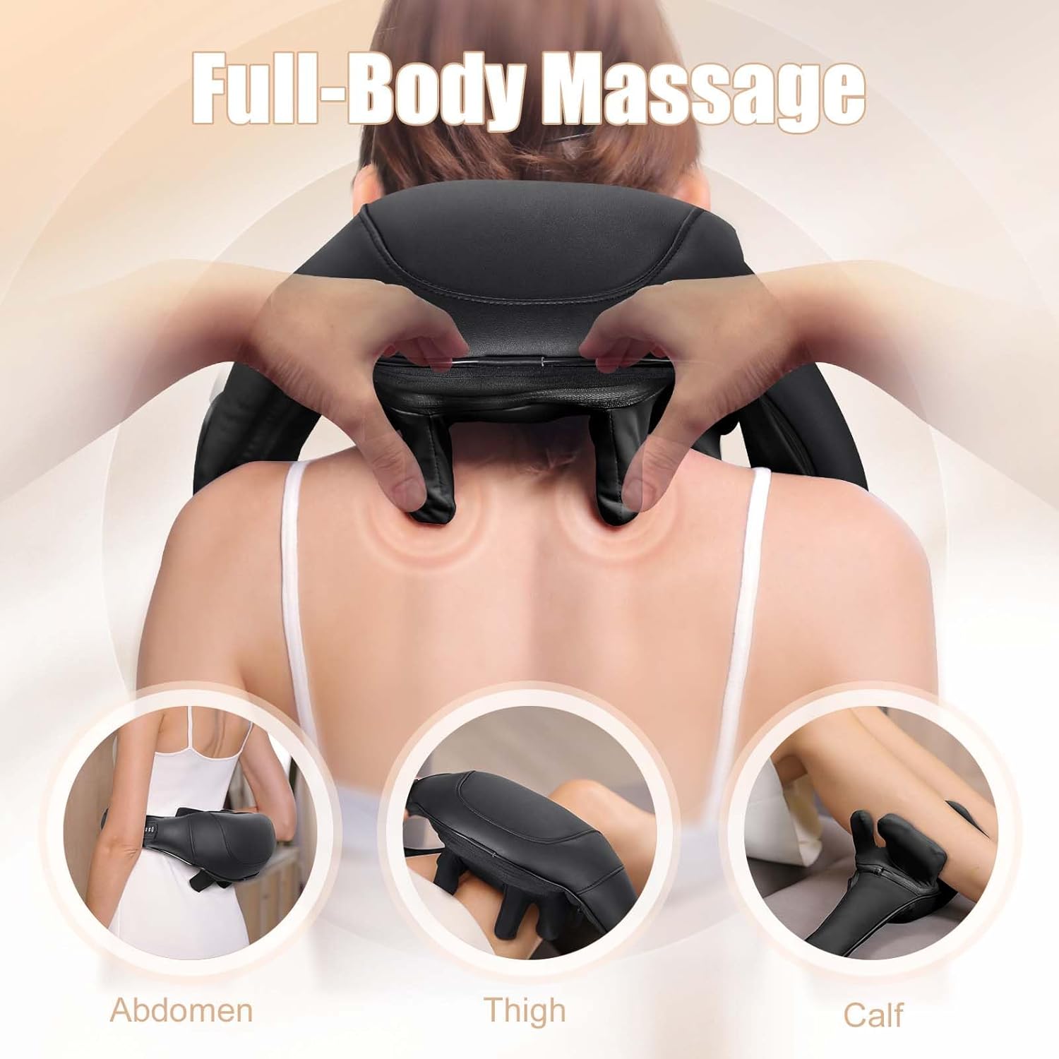 MASGRE Cordless Back and Neck Massager, Upper and Lower Back Massager with Heat, Deep Tissue 6D Kneading Massage Pillow for Shoulder, Leg and Body Muscle Pain Relief, Gifts for Valentine's Day