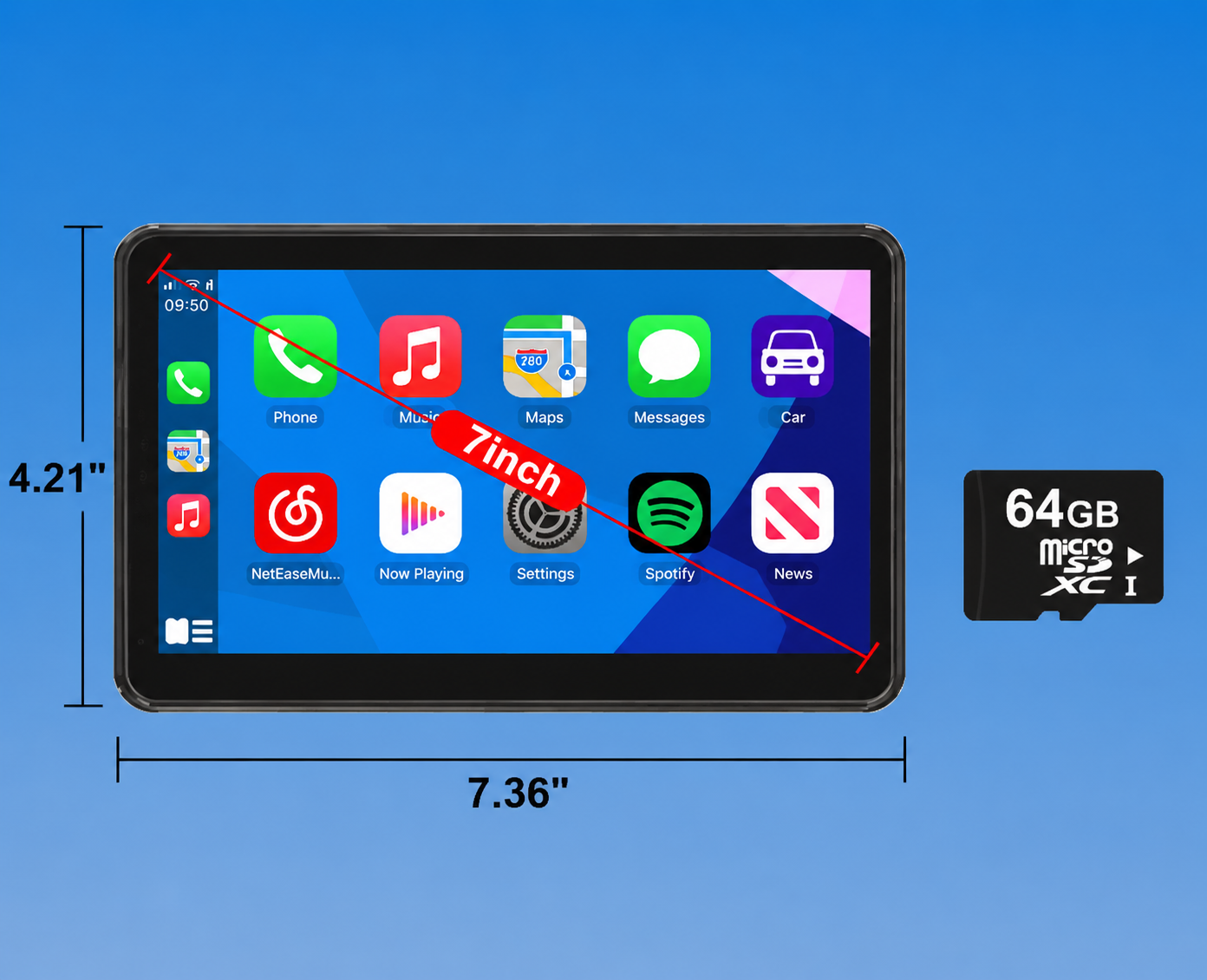 PASLDA 10.26" Smart Wireless CarPlay Screen with 4K Dash Cam | 3-in-1 Portable Car Stereo with IPS Touchscreen & Backup Camera