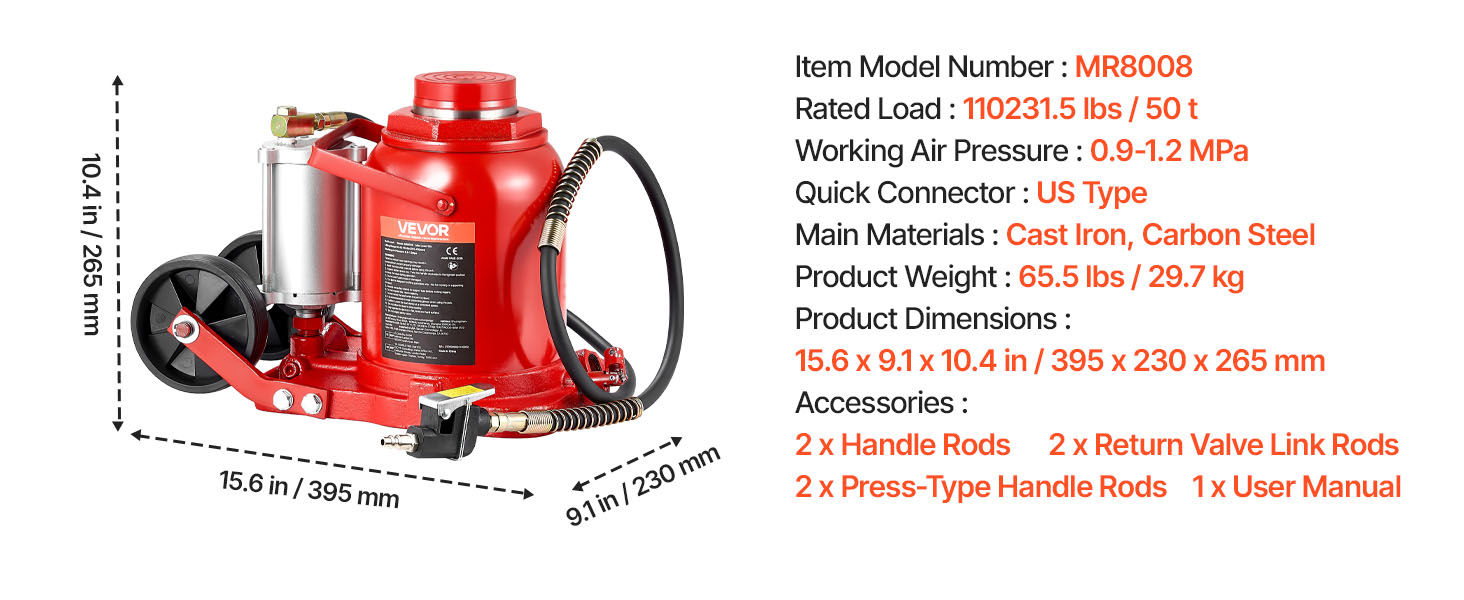 Air Hydraulic Bottle Jack