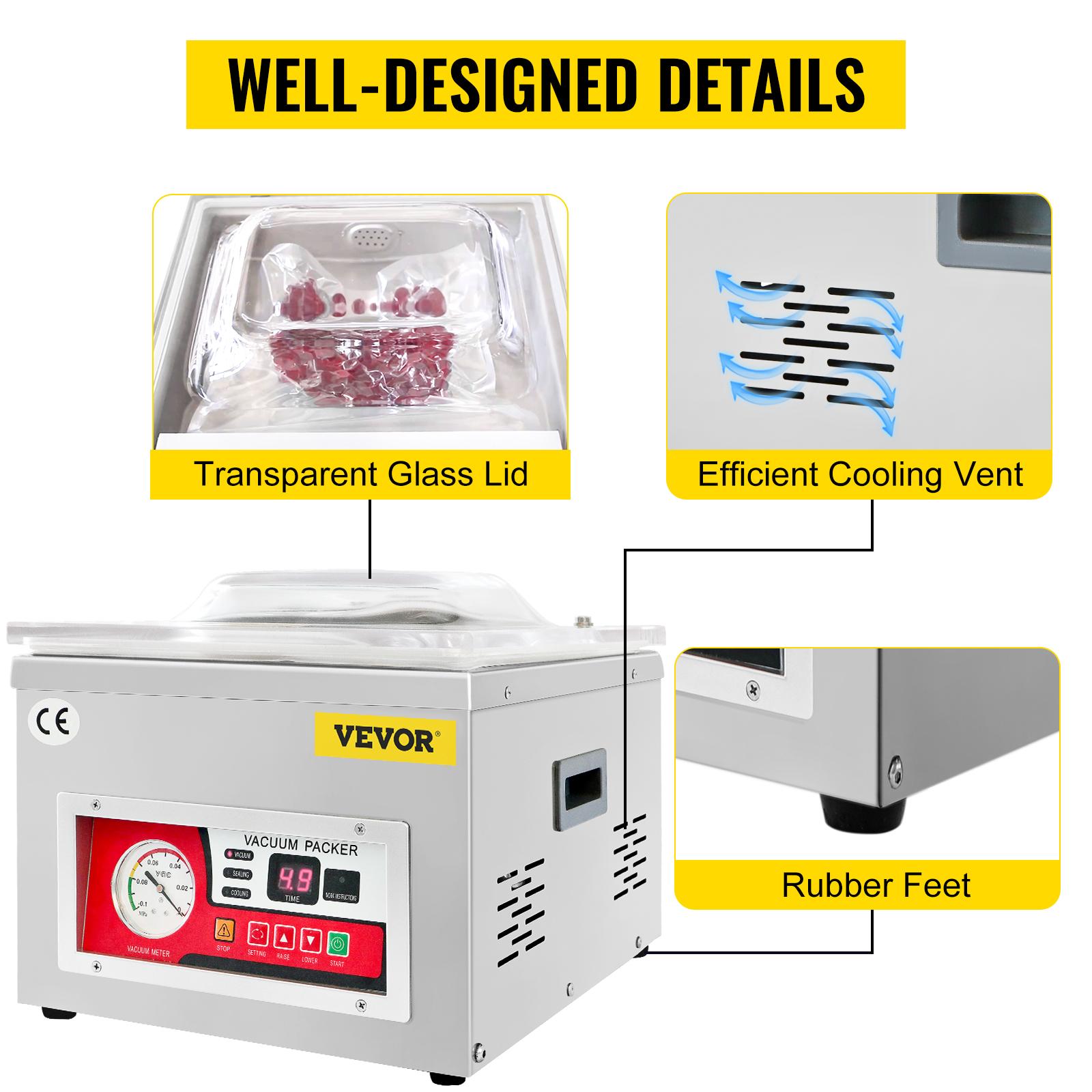 【Summervibes】VEVOR Chamber Vacuum Sealer, Various specifications, Sealing Power, Vacuum Packing Machine for Wet Foods, Meats, Marinades and More, Applied in Home Kitchen and Commercial Use