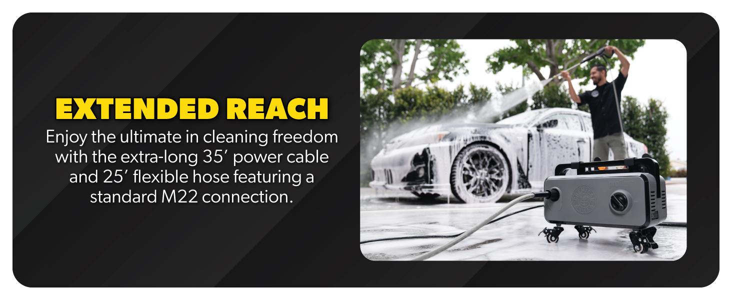 Chemical Guys ProFlow PM2000 Pro Electric High Pressure Washer - 2030 PSI, 1.77 GPM, Compact Lightweight Portable Design, Spray Gun, 4 Nozzles, Hose & Wand Pressure Washer Accessories for Auto Detailing, Home Cleaning, Portable Pressure Washer