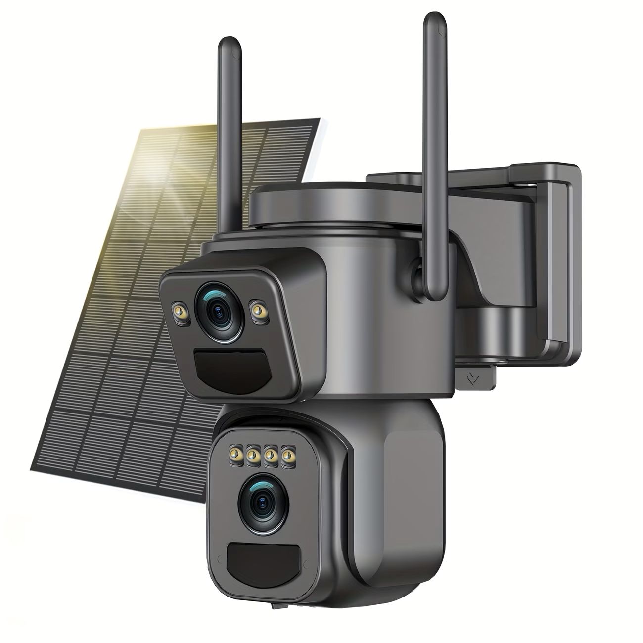 💥 Hot Deal! ⚡ Solar Security Camera 🔐🌞 IP66 Waterproof, Dual Lens, 360° Rotation, Night Vision & Two-Way Audio
