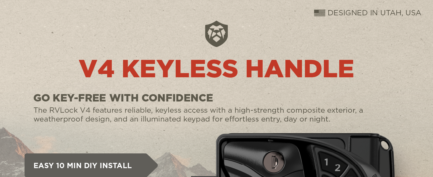 V4 RV Door Lock  - Keyless Handle