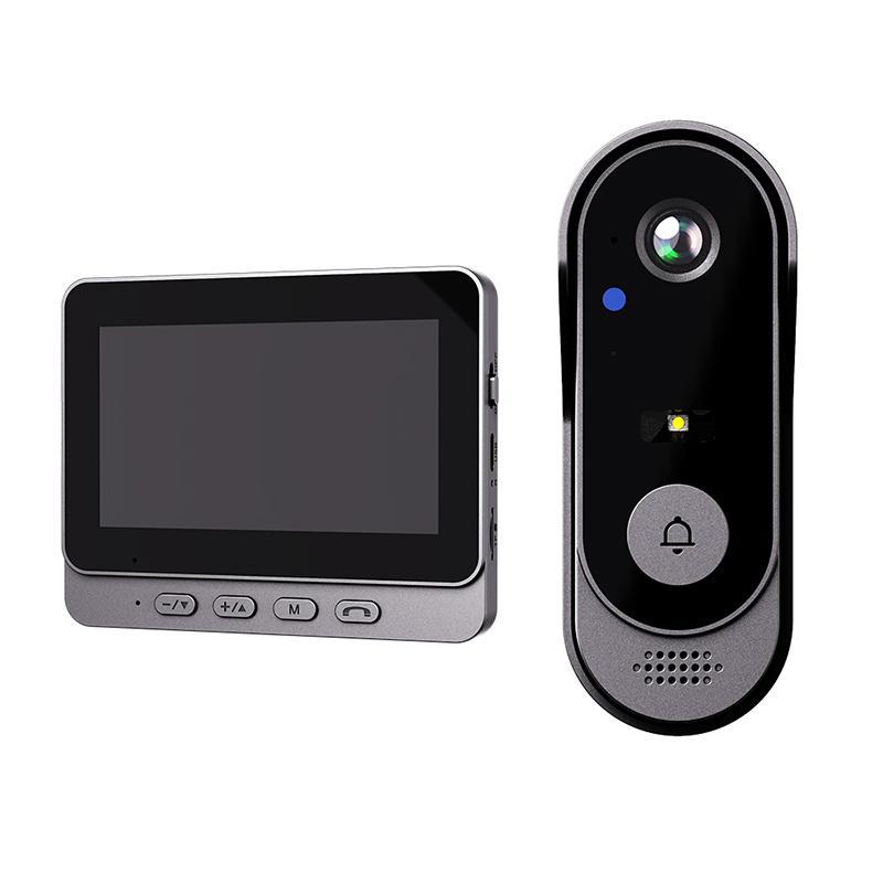 X8A Wireless Video Doorbell with Monitor, HD Camera, Rechargeable, Two-Way Audio, Night Vision, Waterproof, Plug & Play, No App Needed