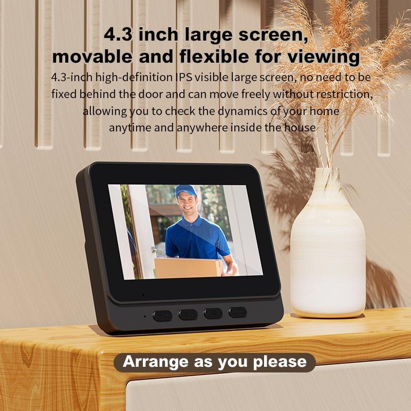 X8A Wireless Video Doorbell with Monitor, HD Camera, Rechargeable, Two-Way Audio, Night Vision, Waterproof, Plug & Play, No App Needed