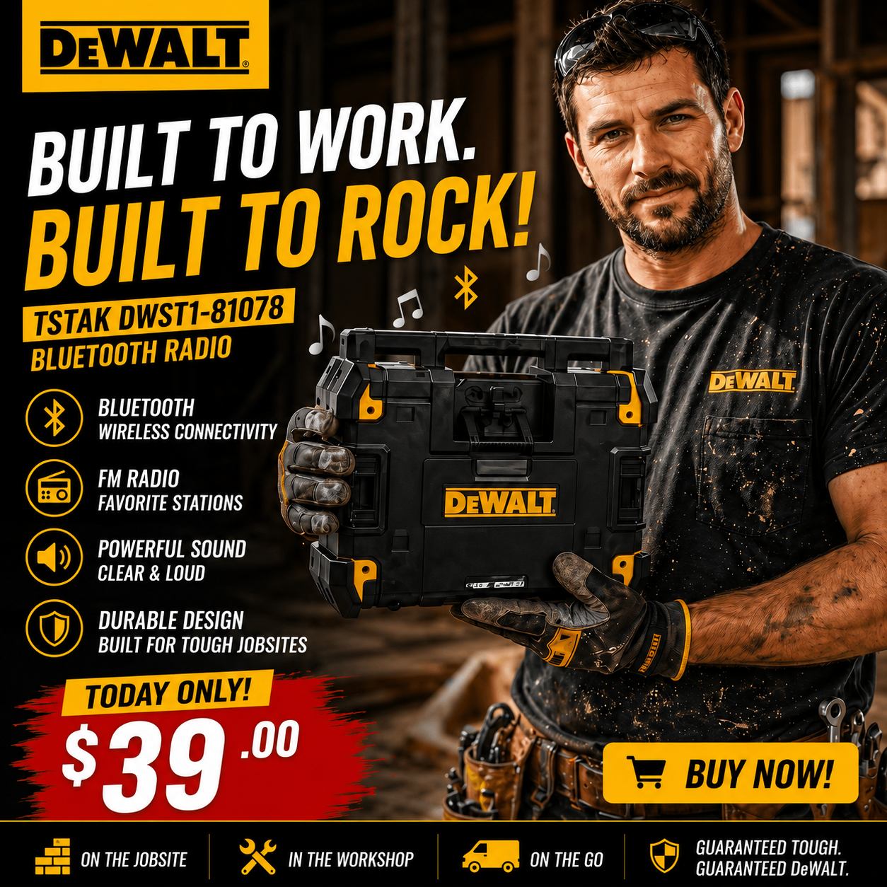 🔥 Limited time offer ✨DeWalt ToughSystem® radio + charger