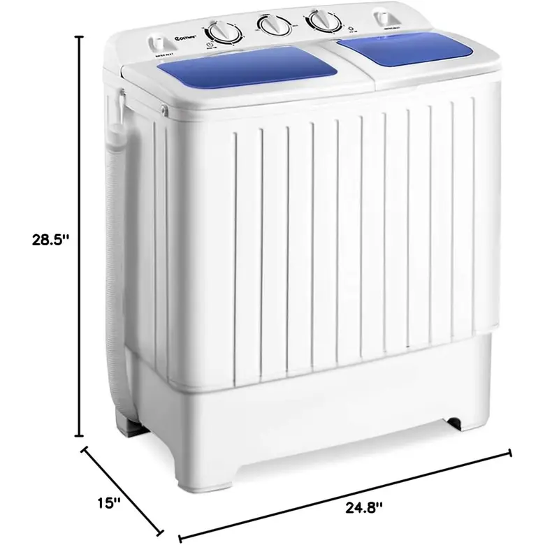 【New Release】Portable Washing Machine, 20Lbs (12Lbs Washing and 8Lbs Spinning) Twin Tub Washing Machine w/Drain Pump, Semi Automatic Compact Washer & Sipnner, Portable Washer Dryer Combo for Apartments Dorms RV Camping