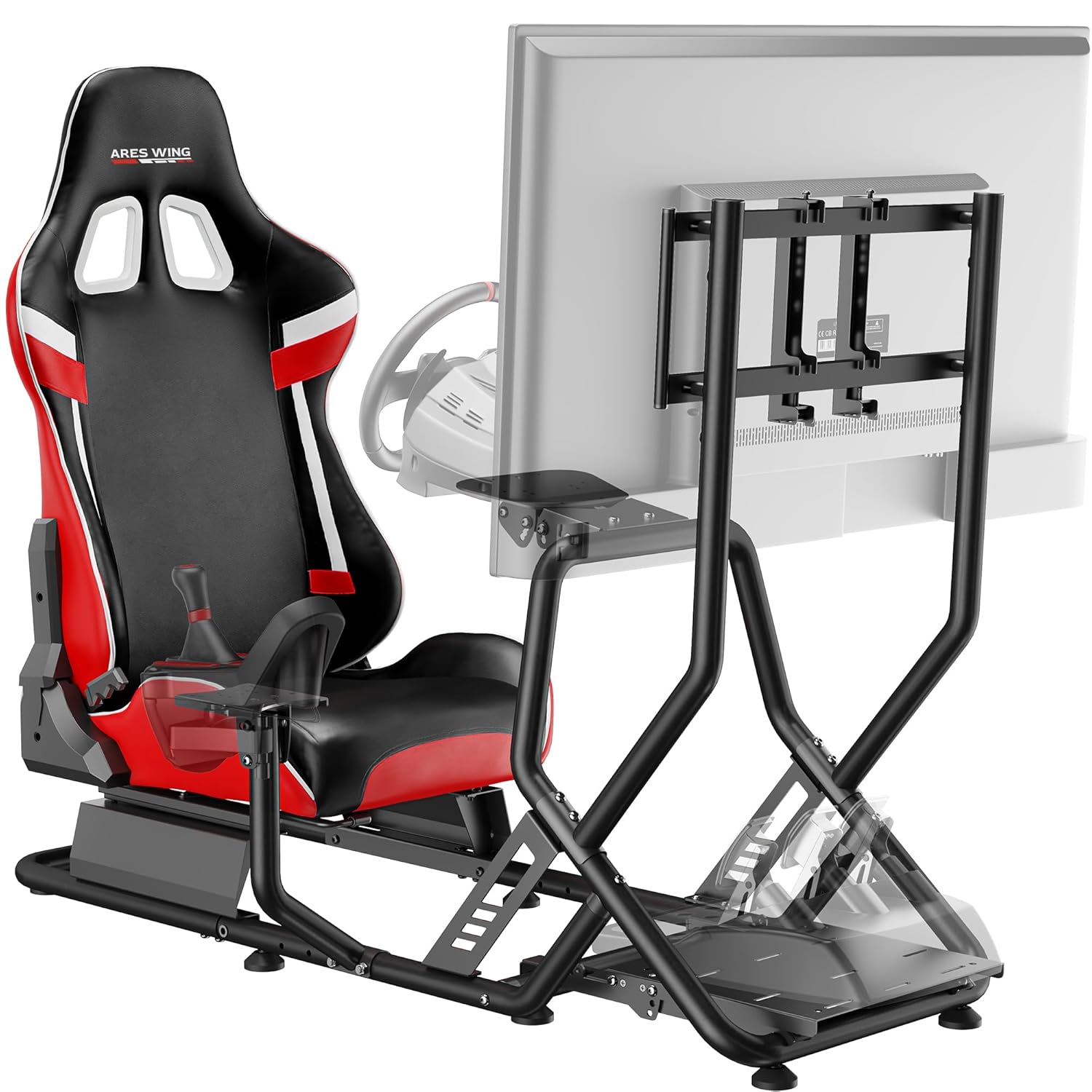 【Spring Sale】Racing Simulator Cockpit with Monitor Mount and Seat