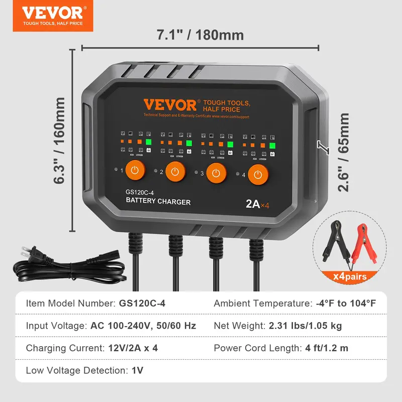 【BIG SALE】Smart Battery Charger, Summervibes, Various specifications, Lithium LiFePO4 Lead-Acid (AGM / Gel / SLA) Car Battery Charger with LCD Display, Trickle Charger Maintainer Desulfator for Boat Motorcycle Lawn Mower Deep Cycle