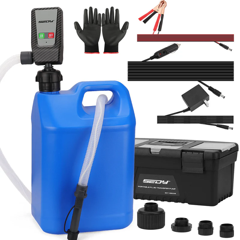 【BIG SALE】Portable Fuel Transfer Pump - Battery Powered with Multiple Adapters