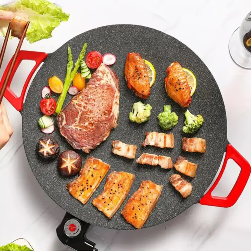 【BIG SALE】KITCHEN 1500W Portable Electric Korean BBQ Grill Indoor Smokeless Non-stick Grill Pan Adjustable Temperature Control Universal Fry Griddle for Home Cooking