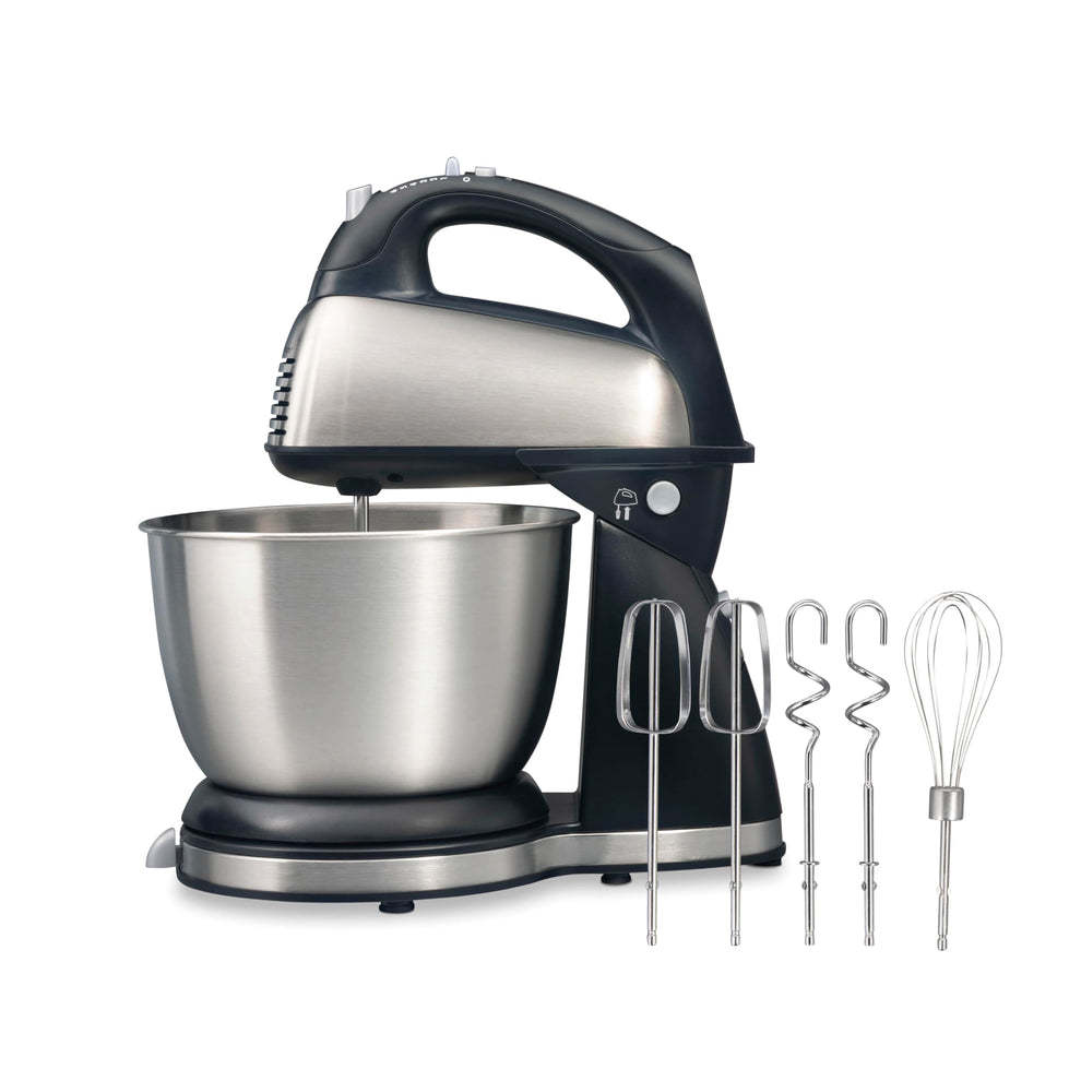 【BIG SALE】This classic 2-in-1 stand mixer features 6 speed settings, 290 watts of power, 5 attachments, a 4-quart stainless steel mixing bowl, and a detachable hand mixer. It is suitable for baking, kneading, whipping, and more.