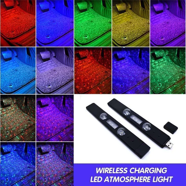 【BIG SALE】A16-GCYS- Wireless Car Interior Ambient Lights- Chargeable USB -star pattern and warm light 2in1-Led Star Decoration Light for Car & Room