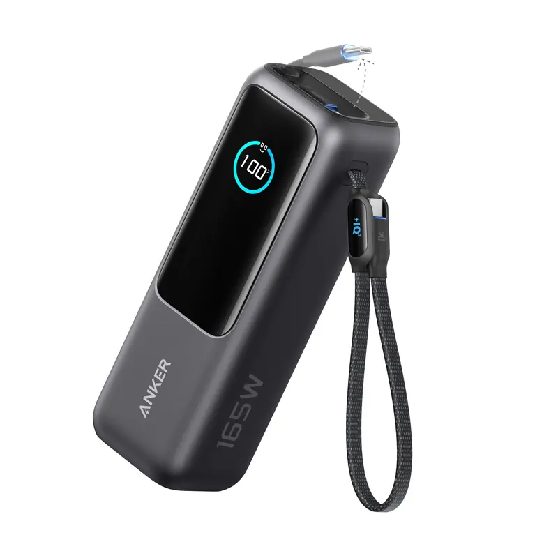 【PRICE SLASH】 Portable Laptop Power Bank with Built-In Cables, 25,000mAh High-Capacity Battery, Fast Charging for 4 Devices, Ideal for Office and Trips, Compatible with iPhone 17/16, MacBook, Galaxy, and More