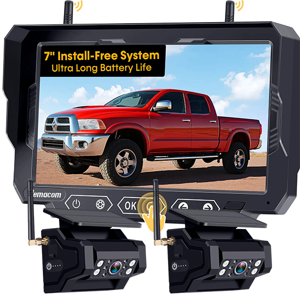 💥Today Only⚡Magnetic Solar Wireless Backup Camera: 7" Portable 1 Min Easy Install