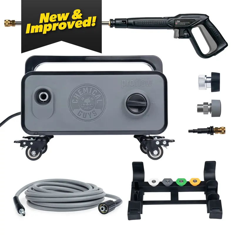 【PRICE SLASH】Guys ProFlow PM2000 Pro Electric High Pressure Washer - 2030 PSI, 1.77 GPM, Compact Lightweight Portable Design, Spray Gun, 4 Nozzles, Hose & Wand Pressure Washer Accessories for Auto Detailing, Home Cleaning, Portable Pressure Washer
