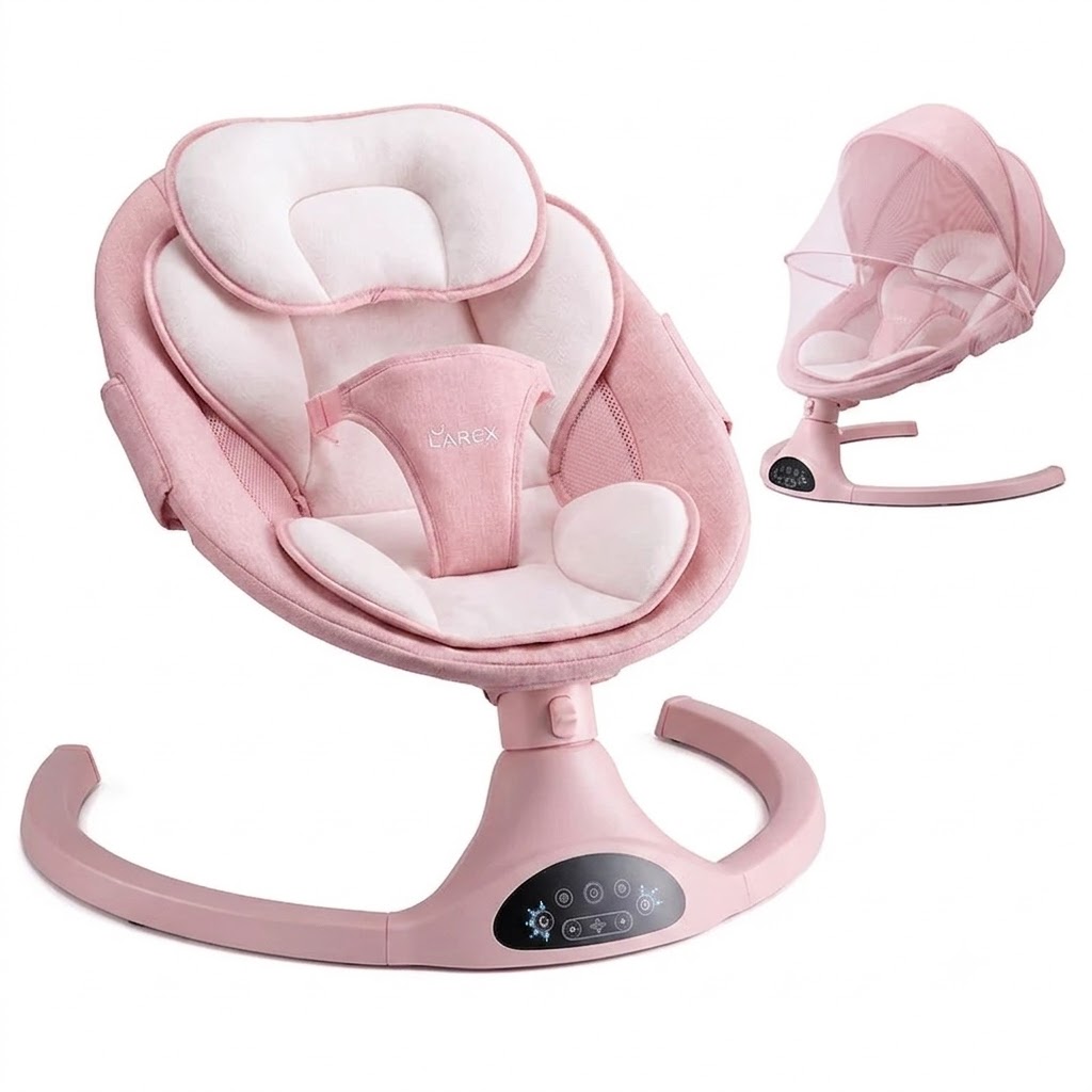 ✨Today's Deal✨Baby Swing for Infants,Electric Bouncer for Babies,newborn baby stuff,Portable Electric Baby Swing,Remote Control Indoor Baby Rocker with 5 Sway Speeds,10 Music and Bluetooth,Bounce Chair with anti-Slip Feet