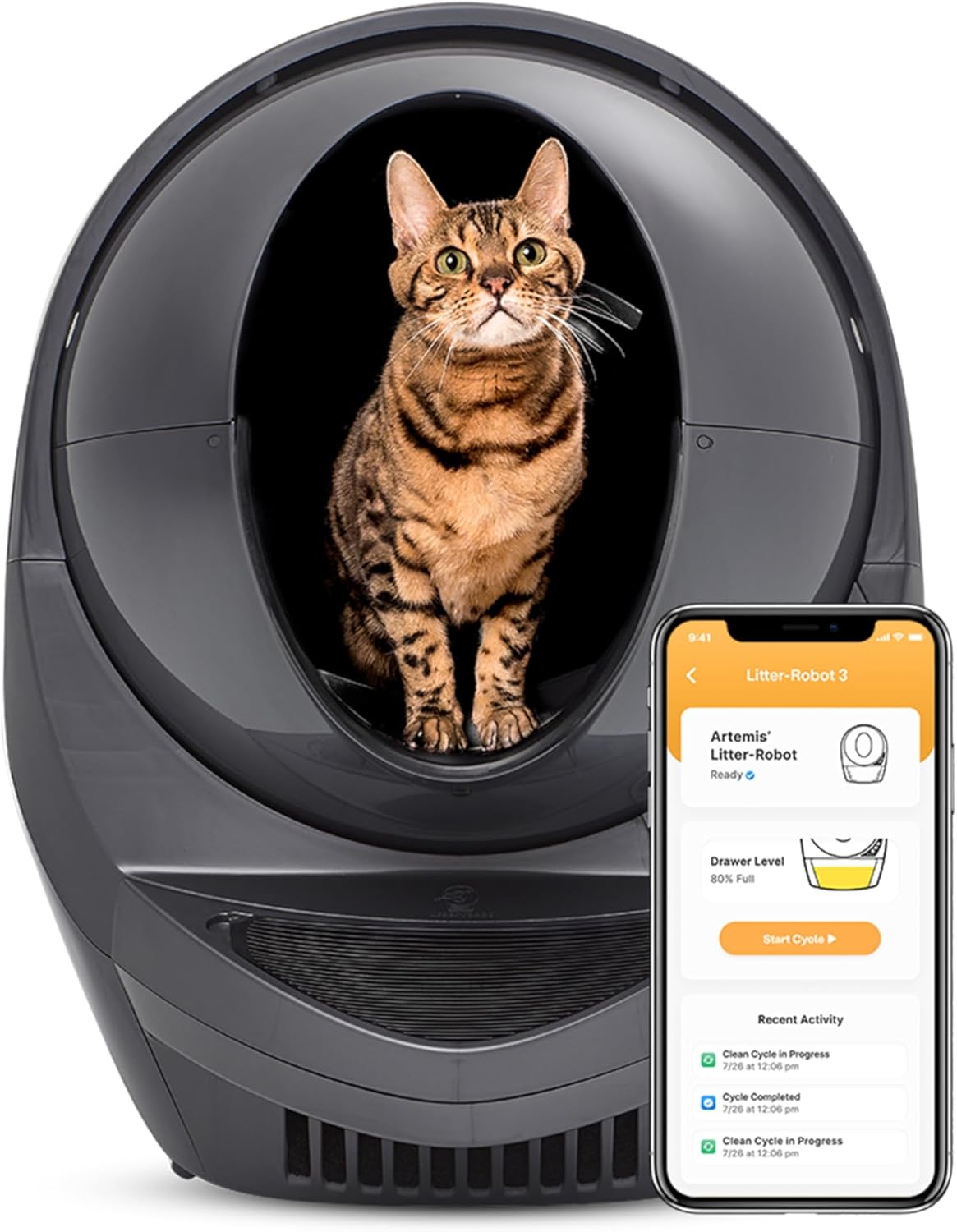 Litter-Robot 3 Connect by Whisker, Grey - Automatic