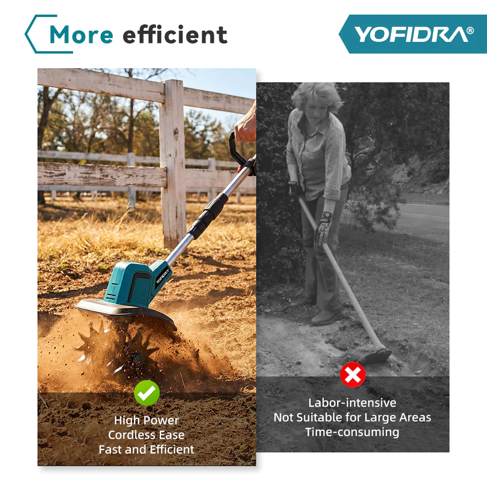 💥Today Only⚡Cordless Brushless Garden Tiller – Fits Makita 18V Batteries
